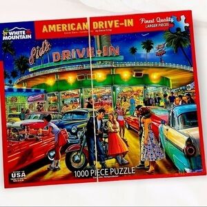 White Mountain American Drive In 1,000 piece puzzle, nostalgia, Americana‌‌‌‌‌‌